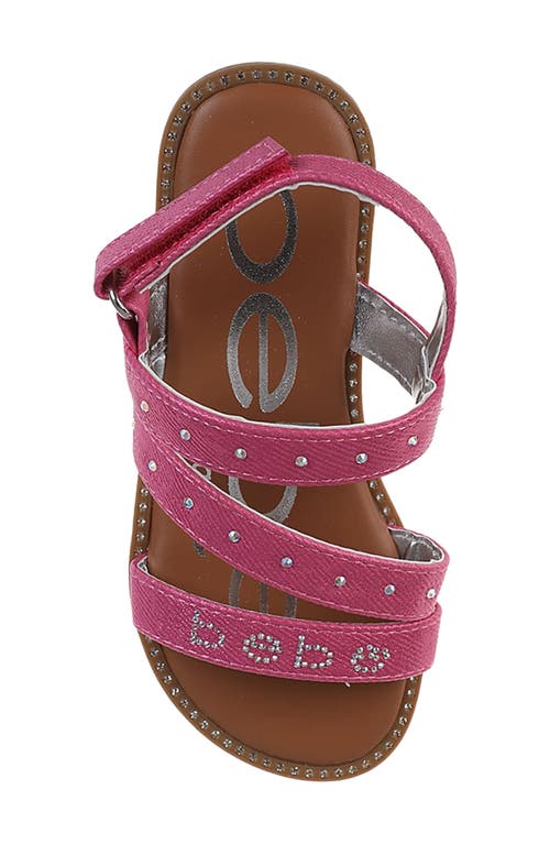 Bebe Little Girls Flat With Rhinestone And  Ornamentation Sandals In Fuchsia