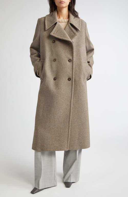 Johnstons Of Elgin Great Double Breasted Wool Coat In Brown