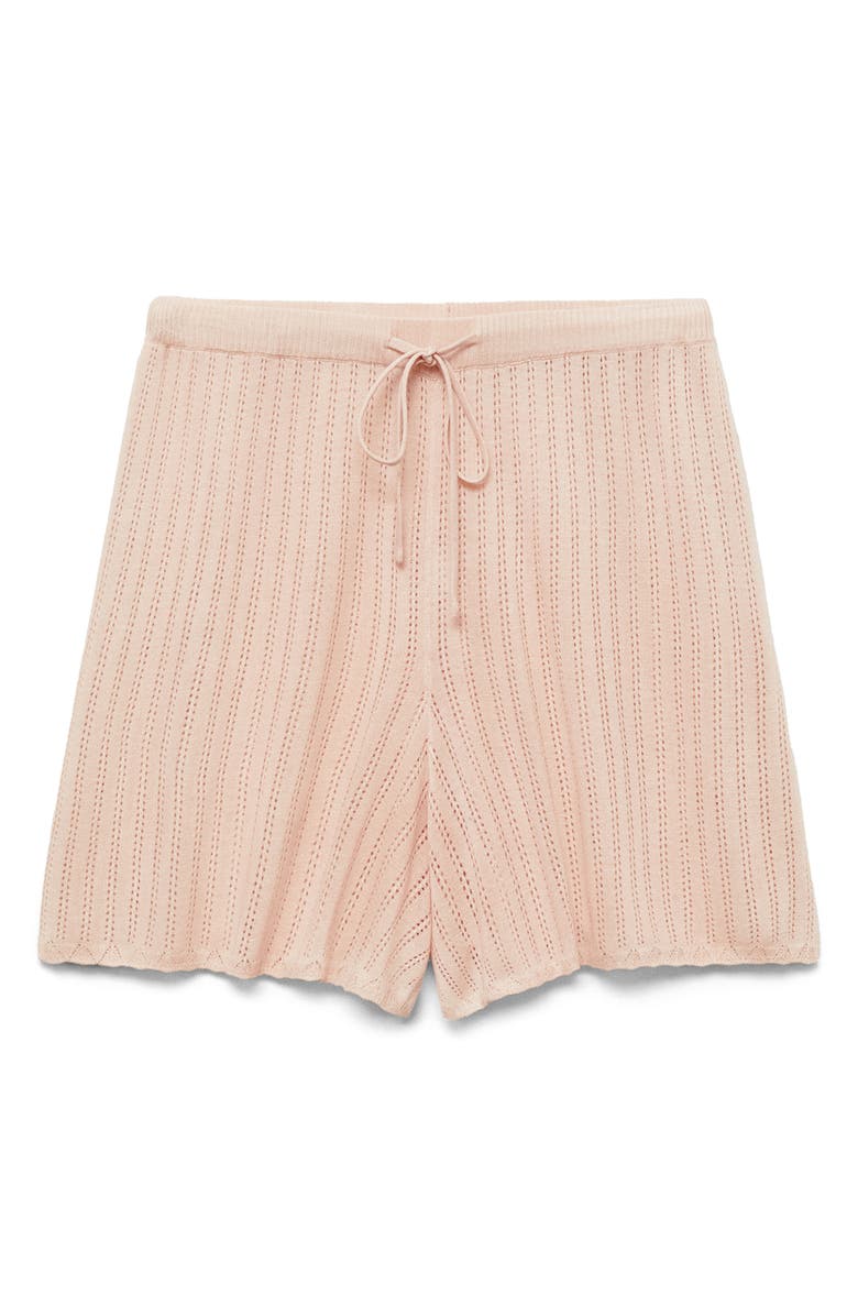 MANGO Pointelle Pajama Shorts, Main, color, Salmon