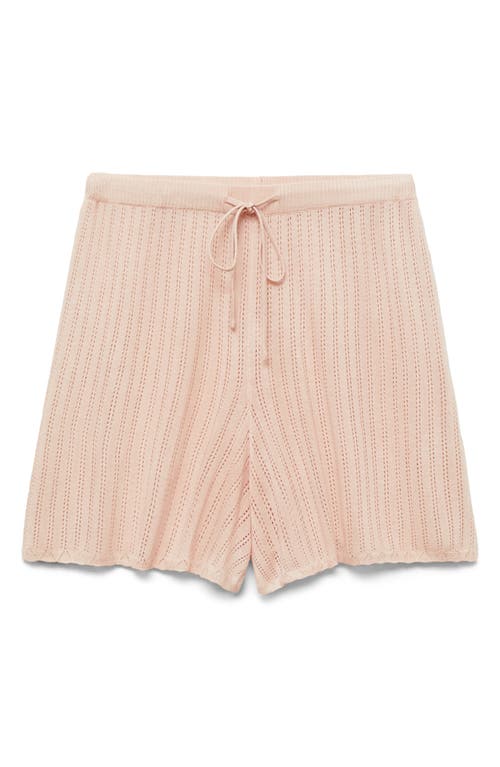 Mango Pointelle Pajama Shorts In Pink