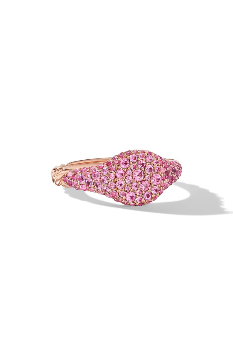 David Yurman Micropavé Pink Sapphire Pinky Ring, Alternate, color, 