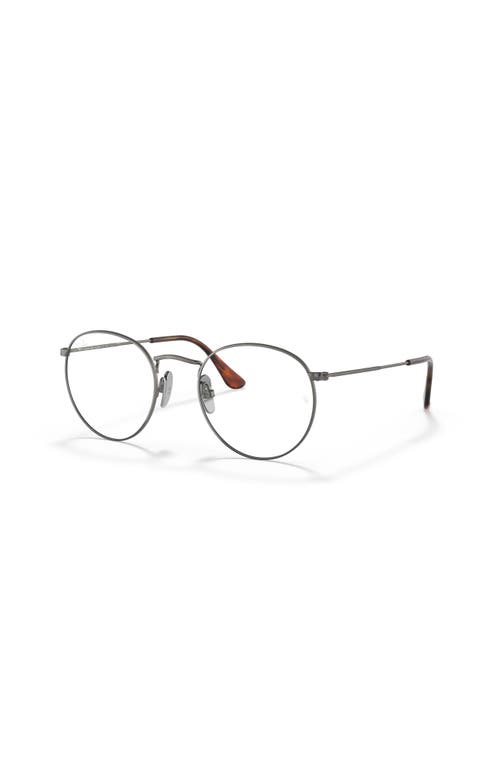Ray Ban Ray-ban 50mm Square Optical Glasses In Metallic