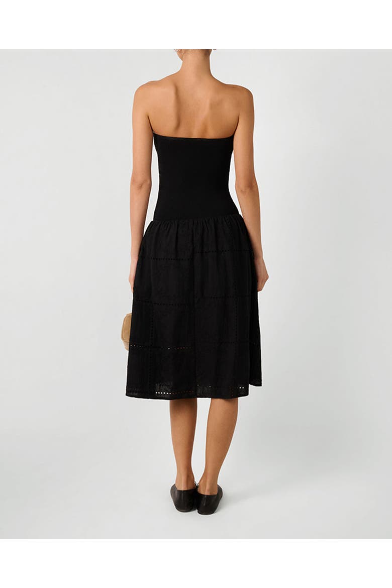 Ribbed Cotton Midi Dress, Alternate, color, BLACK MULTI