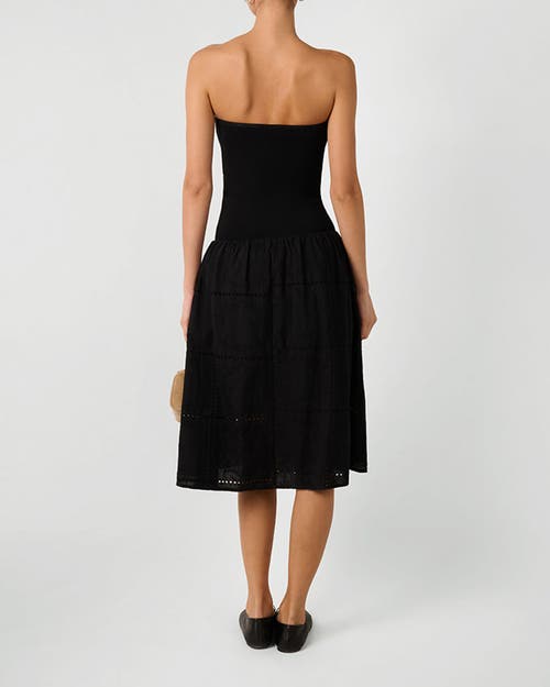 Weworewhat Ribbed Cotton Midi Dress In Black