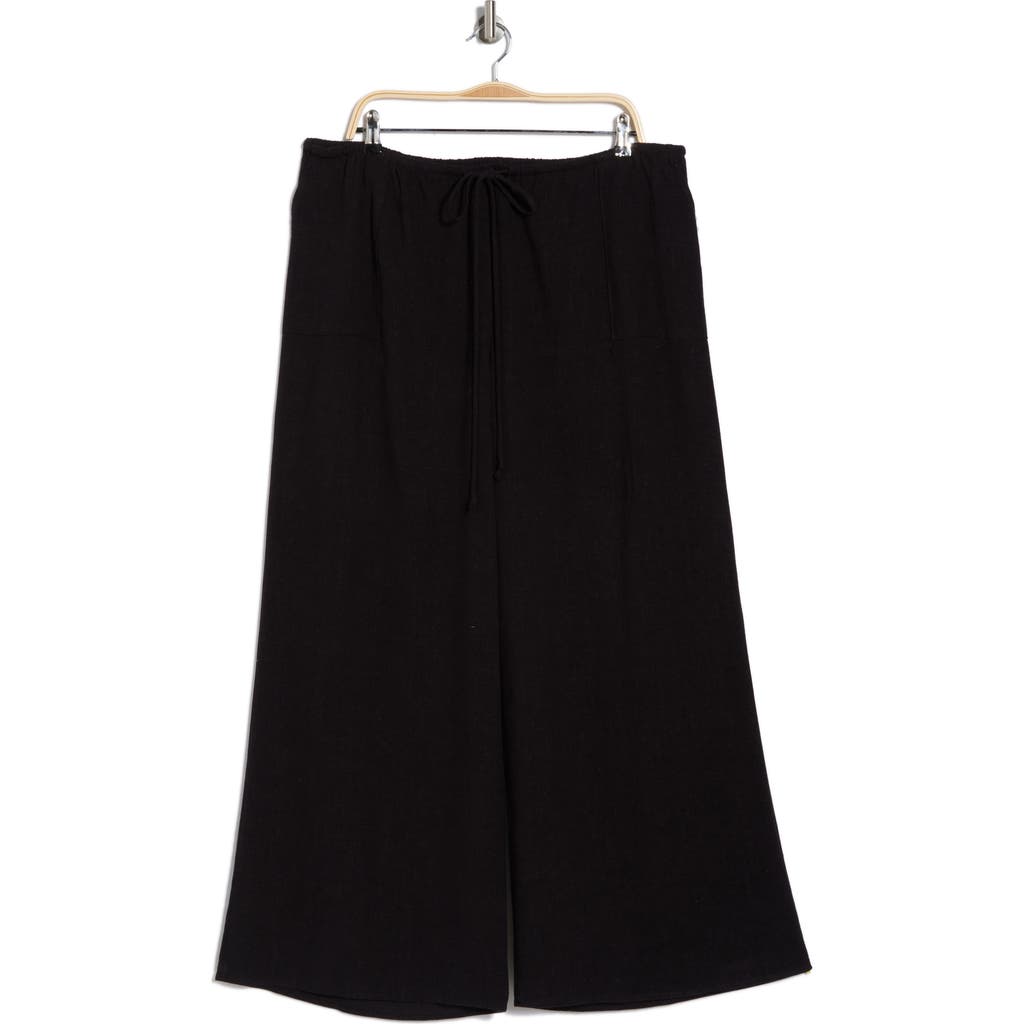 Renee C Relaxed Wide Leg Pants In Black