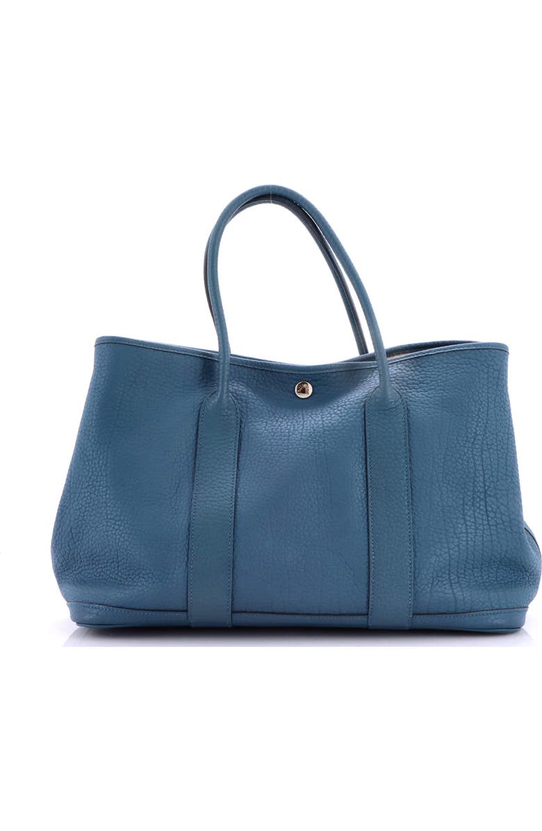 Pre-Owned Hermes Garden Party Tote Leather 36, Alternate, color, Bleu Tempete