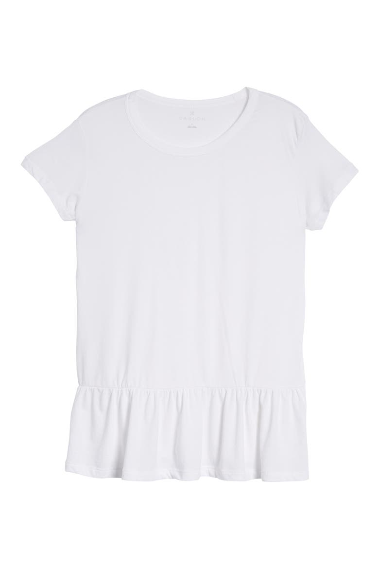 Peplum Tee, Alternate, color, WHITE