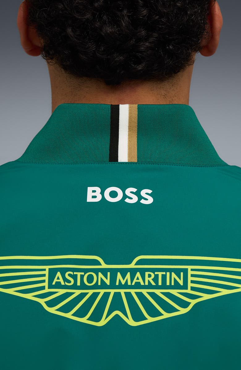 PUMA Aston Martin F1 Replica Water Repellent Jacket, Alternate, color, Green Lux