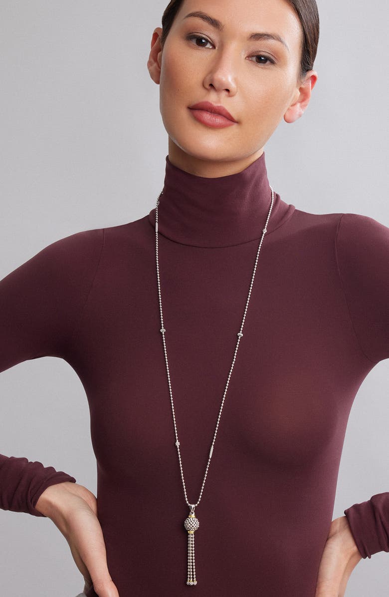 LAGOS 'Caviar Forever' Tassel Pendant Necklace, Alternate, color,