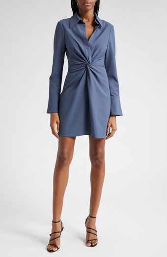 Cinq à Sept McKenna Front Twist Long Sleeve Mini Shirtdress