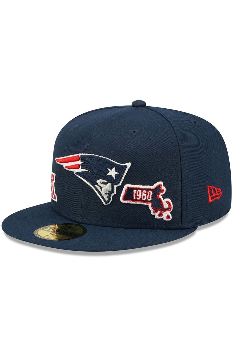 New Era Men's New Era Navy New England Patriots Identity 59FIFTY Fitted Hat, Main, color, 