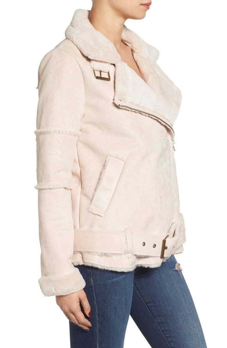 J.O.A. Faux Shearling Jacket, Alternate, color,