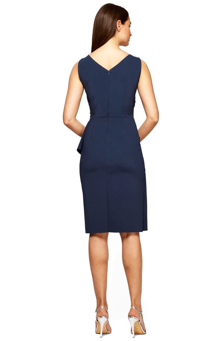 Alex Evenings Contour Collection Side Ruched Cocktail Dress, Alternate, color, Navy
