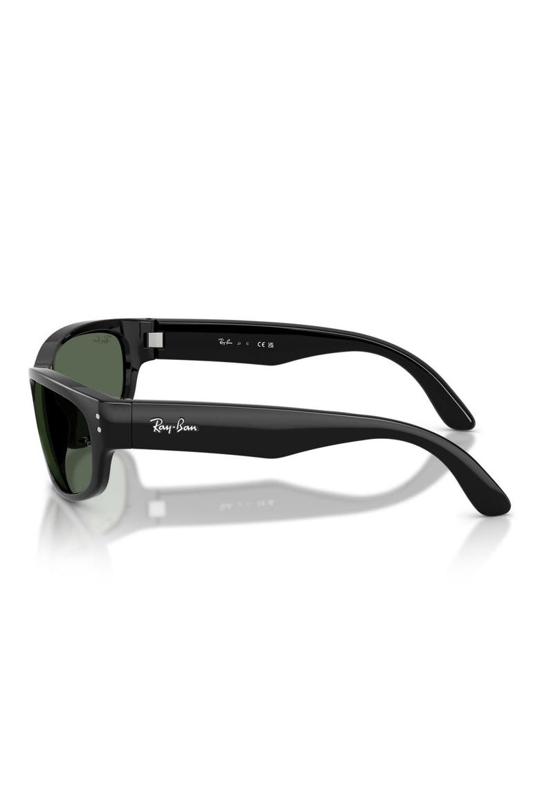 Kids' 55mm Pillow Sunglasses, Alternate, color, BLACK / DARK GREEN