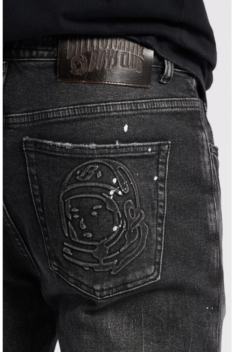 Trek Ripped Paint Splatter Slim Fit Jeans, Alternate, color, FULL MOON