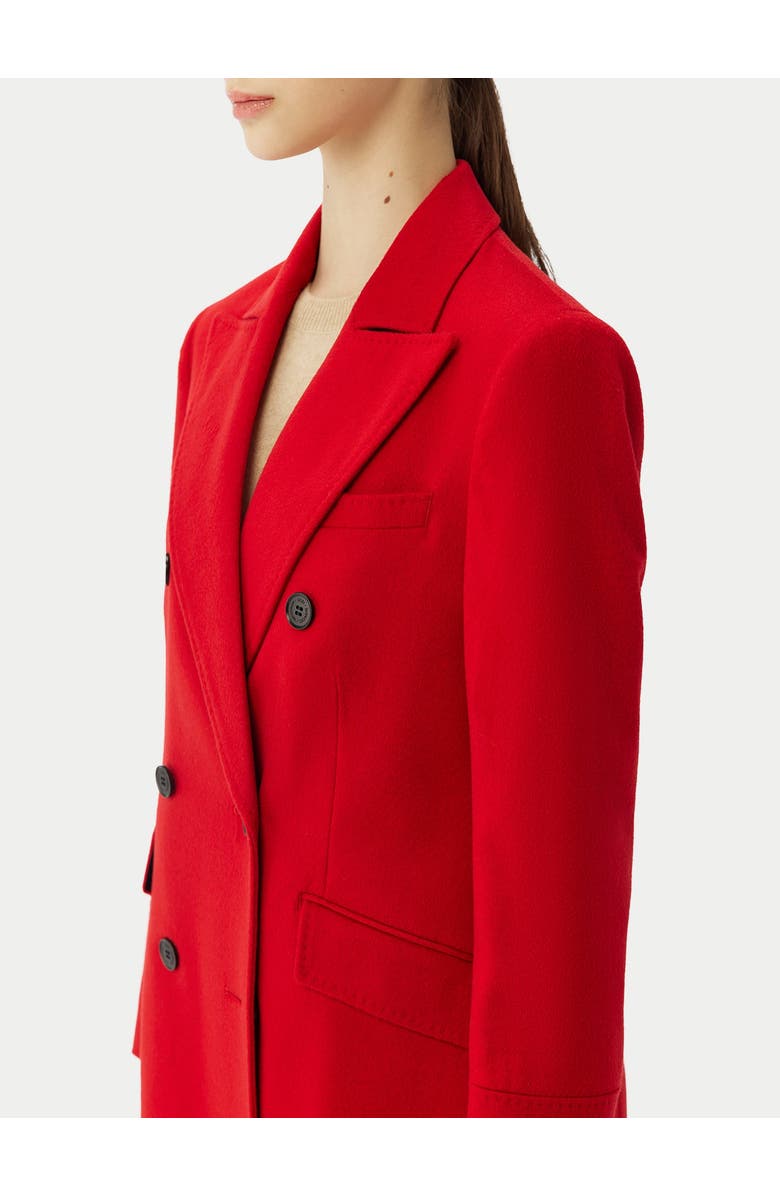 GOBI Mongolian Cashmere Cashmere Peak Lapel Long Coat, Alternate, color, Red