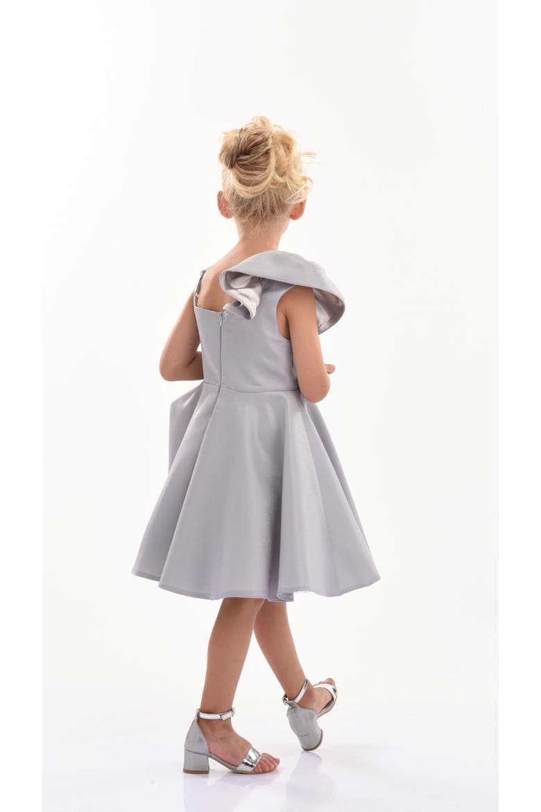 Riviera Off Shoulder Ruffle Dress, Alternate, color, Silver