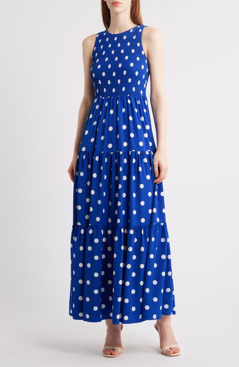 Anne Klein Polka Dot Maxi Dress, Main, color, 