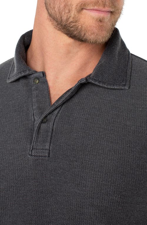 Liverpool Texture Long Sleeve Polo In Gray