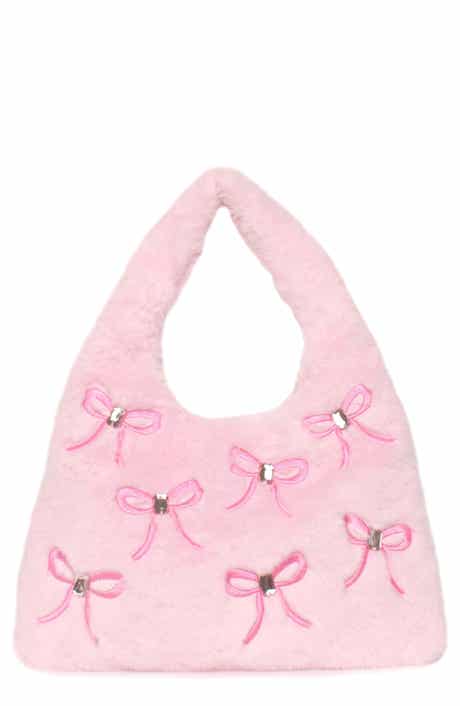 Kids' Bow Print Plush Mini Hobo