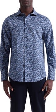 Bugatchi Axel Trim Fit Floral Stretch Cotton Button-Up Shirt
