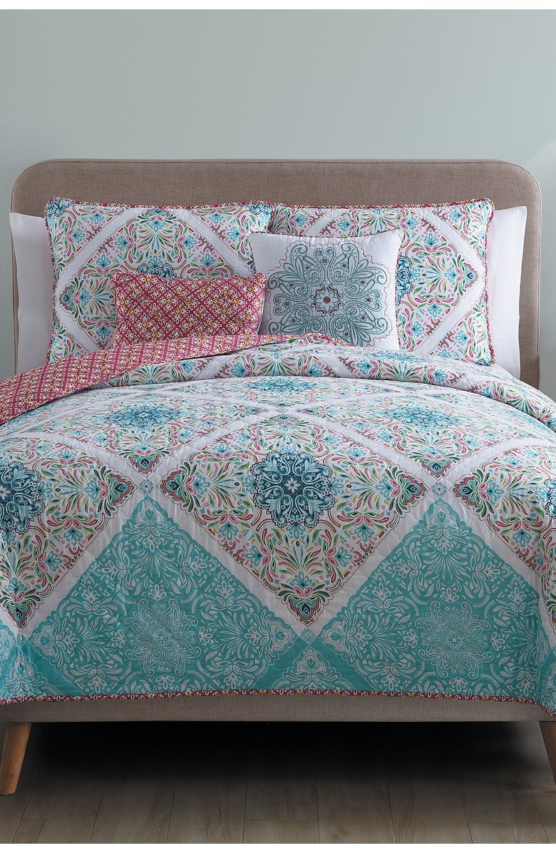 VCNY HOME Windsor Reversible Medallion Quilt Set - King, Main, color, Multi