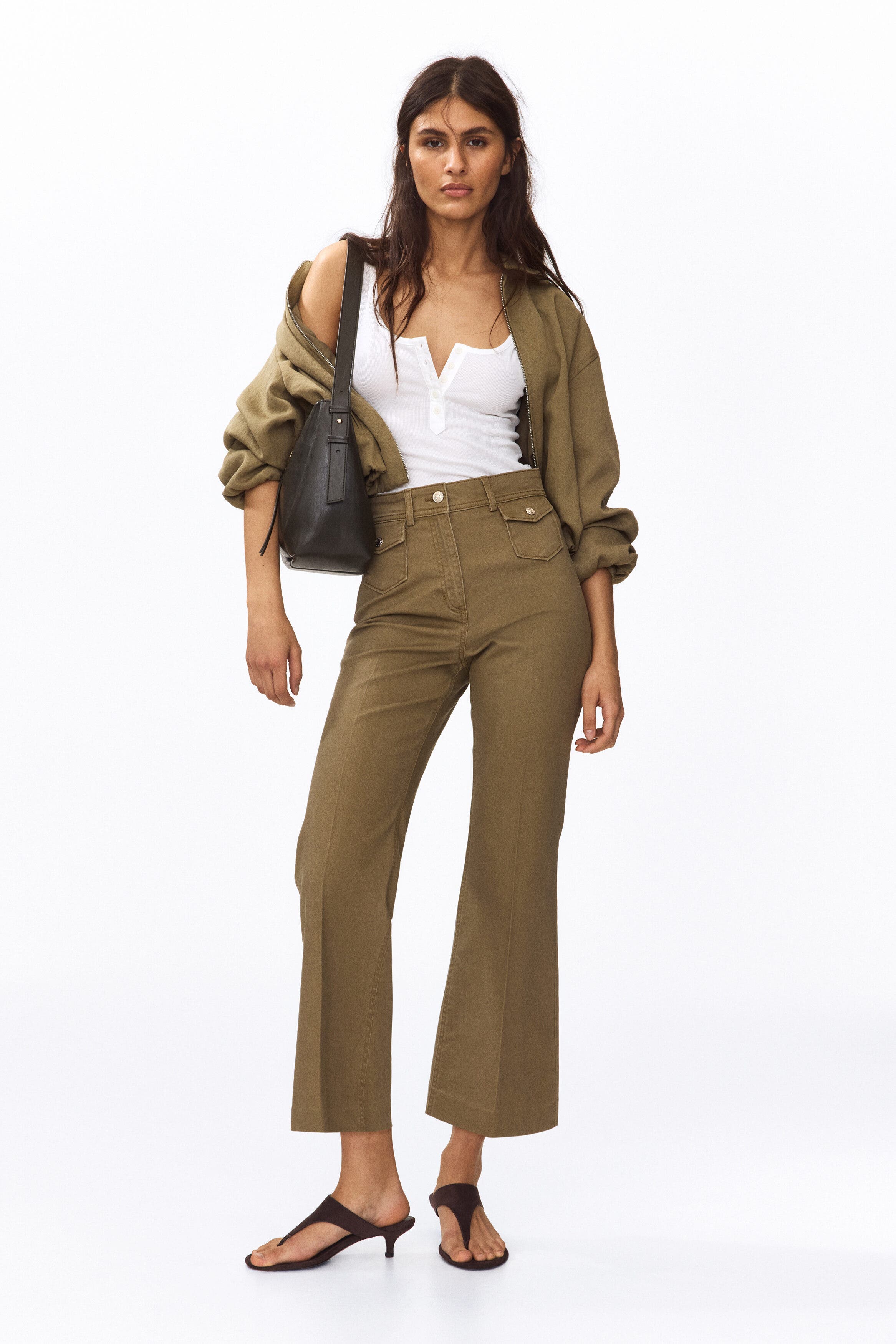 Flared Ankle-length Trousers - image 4