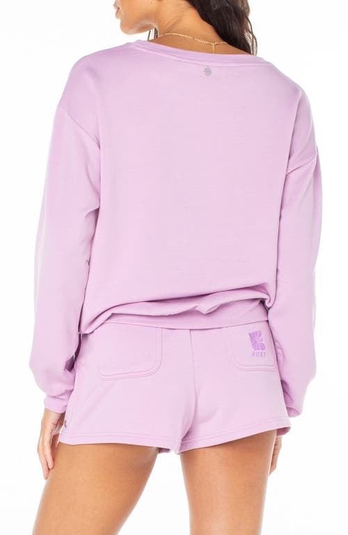 Roxy Surfing By Moonlight Embroidered Graphic Sweatshirt