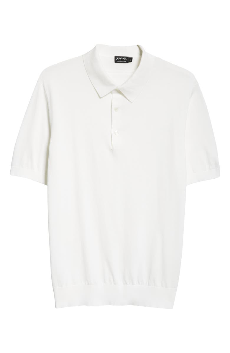 ZEGNA Premium Cotton Sweater Polo, Alternate, color, White