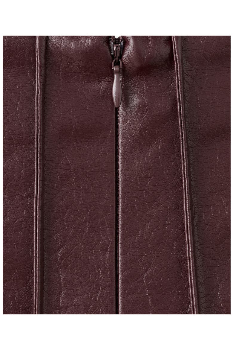 Dalia Pleated Faux Leather Midi Skirt, Alternate, color, DARK RED
