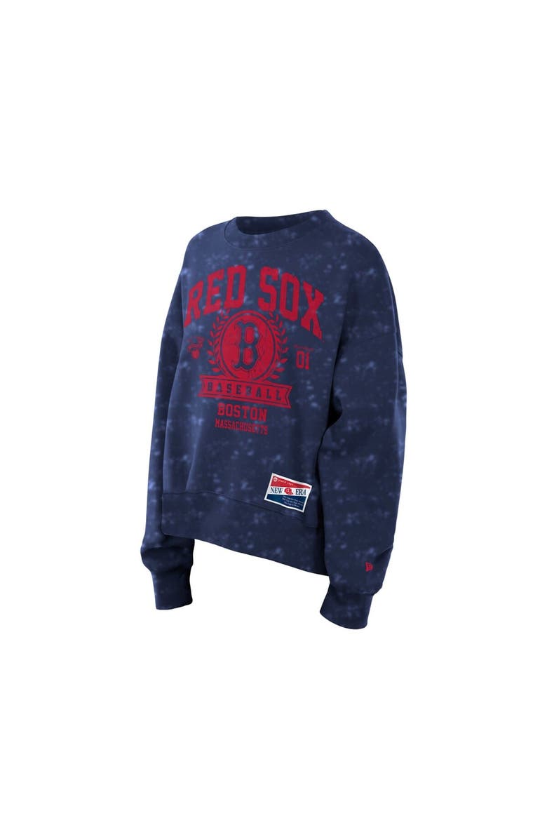 New Era Women's New Era  Navy Boston Red Sox Throwback Oversized Boxy Sweatshirt, Alternate, color, Navy