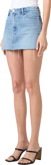 Raw Hem Denim Miniskirt