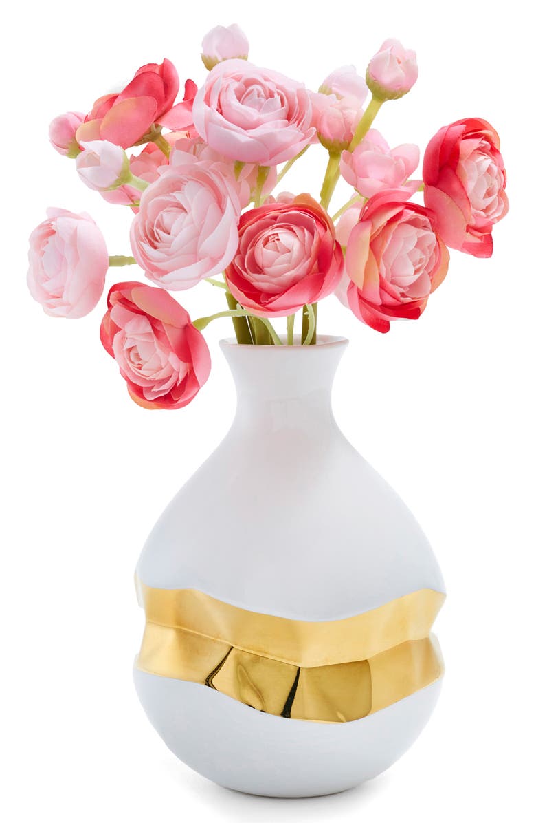 ANNA New York Talianna Oro Bud Vase, Alternate, color, White And Gold