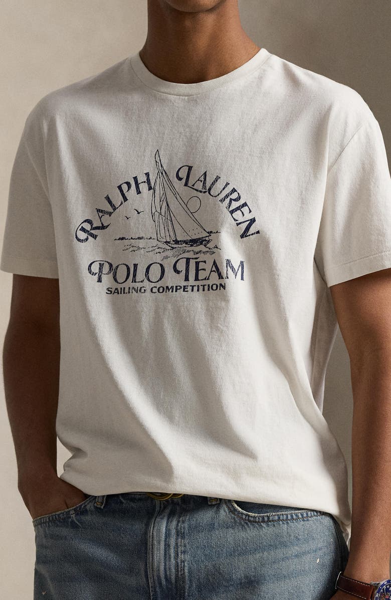 Polo Ralph Lauren Classic Fit Polo Team Cotton Graphic T-Shirt, Alternate, color, Deckwash White