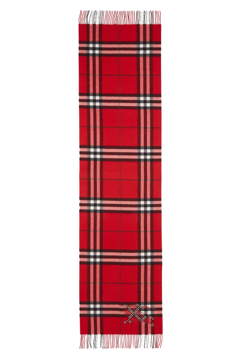 Wide Cross Stitch EKD Check Cashmere Scarf | Nordstrom
