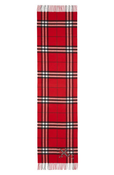 Wide Cross Stitch EKD Check Cashmere Scarf
