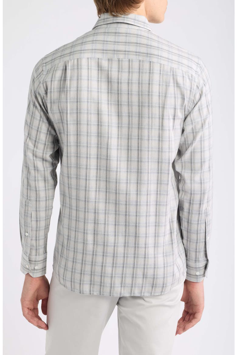 Crown Crafted Plaid Flannel Button-Up Shirt, Alternate, color, BRITISH GREY