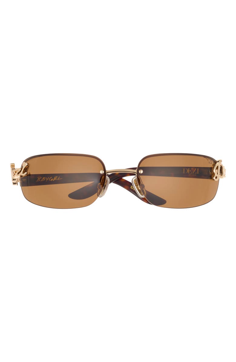 DEZI Bby Grl 65mm Oval Sunglasses, Main, color, Tortoise / Cognac