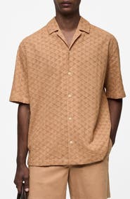 MANGO Short Sleeve Cotton Button-Up Shirt