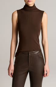Vince Sleeveless Modal Turtleneck Top