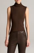 Vince Sleeveless Modal Turtleneck Top