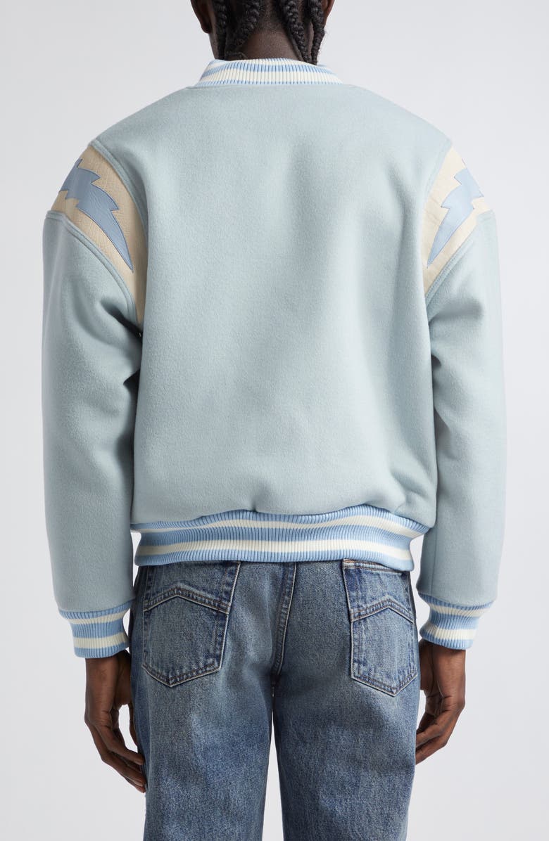 Rhude Lightning Varsity Wool Blend Bomber Jacket, Alternate, color,