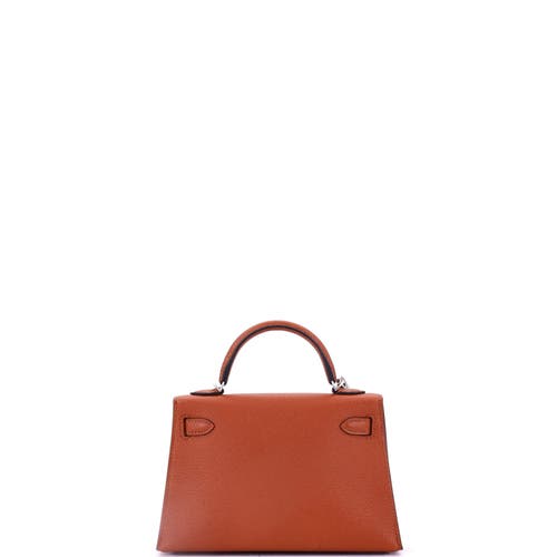 Pre-owned Hermes Hermes Kelly Mini Ii Amazone Handbag Brown Chevre Mysore With Palladium Hardware 20