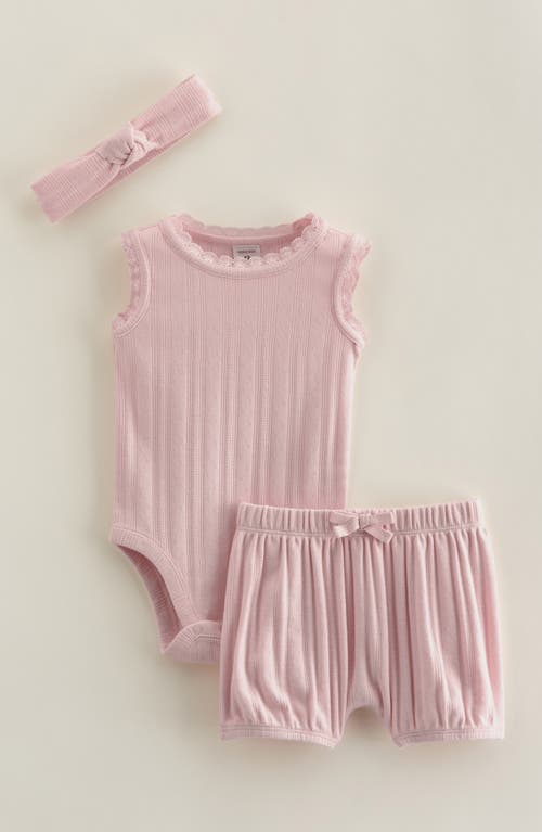 Nordstrom Pointelle Bodysuit, Shorts & Headband Set