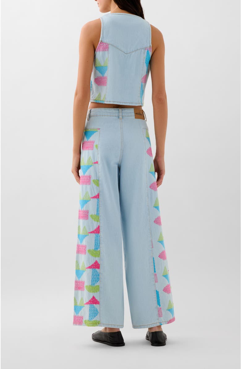 Scalpers Culotte Embside Denim Pant, Alternate, color, Lightblue