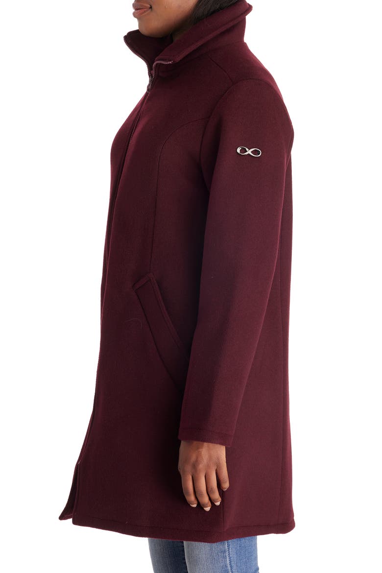 Khloe 3-in-1 Wool-Blend Maternity Coat Semi-Fitted, Alternate, color, BURGUNDY