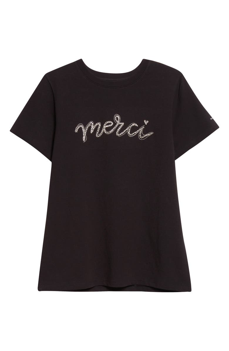 Cinq à Sept Merci Chain T-Shirt, Alternate, color, Black/ Silver