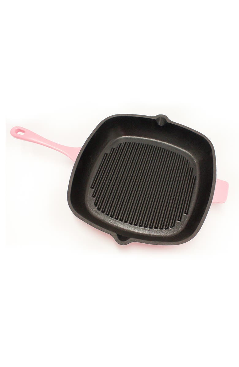 BergHOFF Pink Neo Cast Iron 11" Square Grill Pan, Alternate, color, Pink