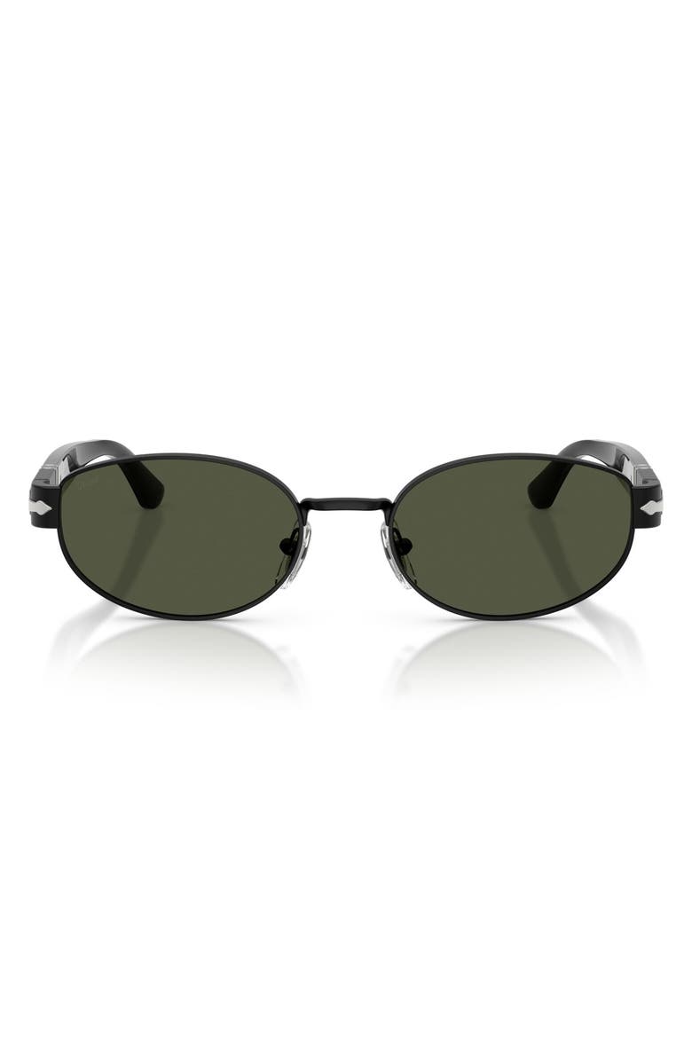 Persol 56mm Oval Sunglasses, Main, color, Black / Green