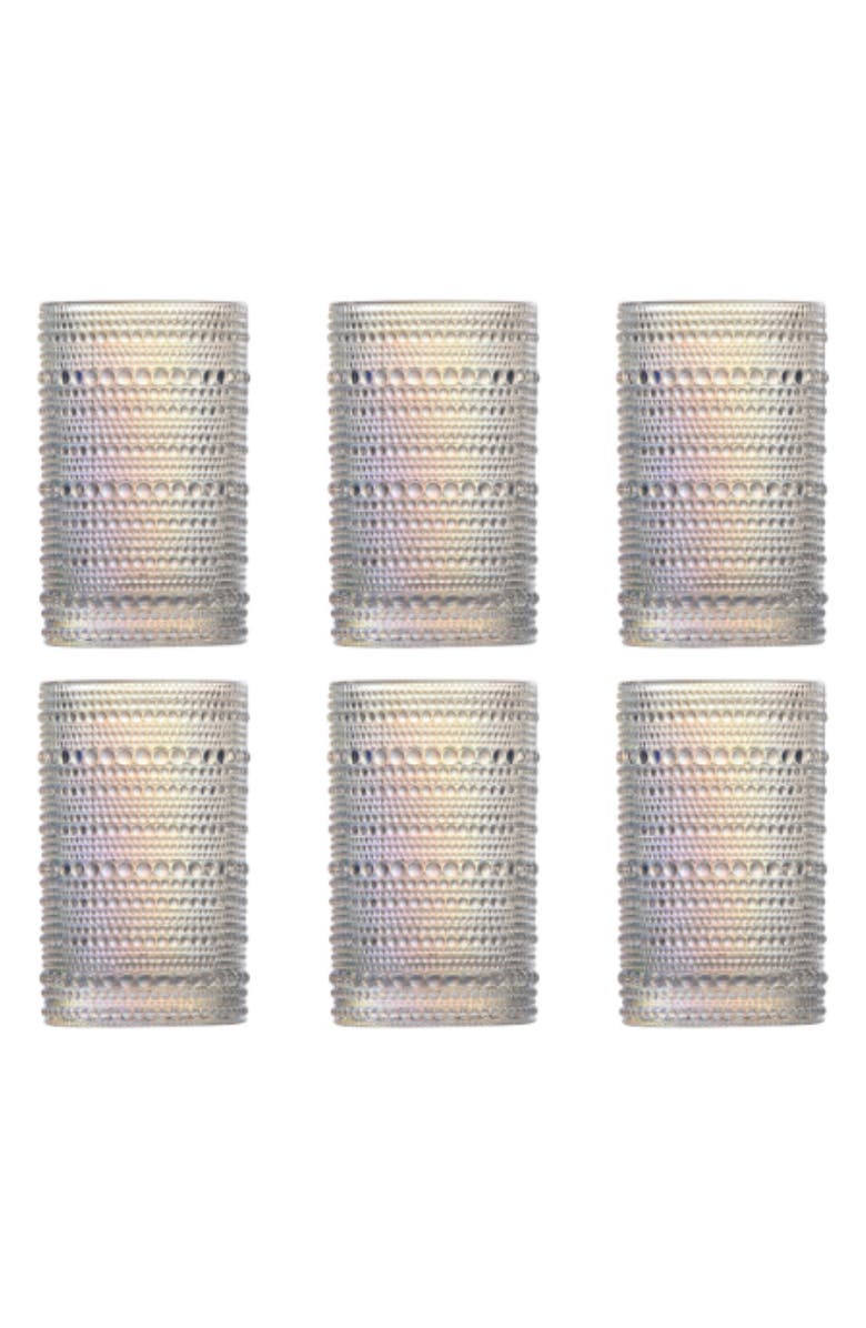 Fortessa Jupiter Set of 6 Beverage Glasses, Main, color, Iridescent